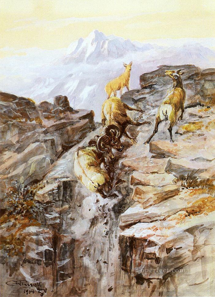 mouton à grosse corne 1904 Charles Marion Russell deer Peintures à l'huile